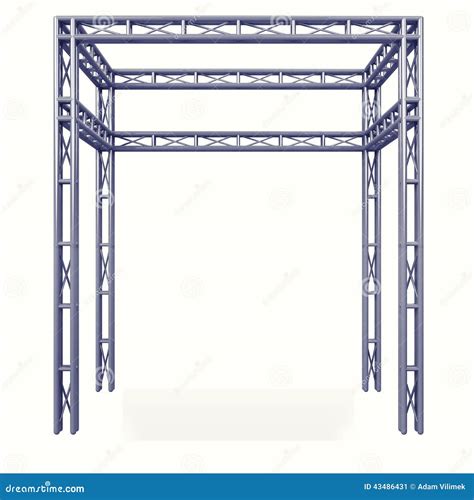 Steel Metal Framework Construction Design Project on White Stock ...