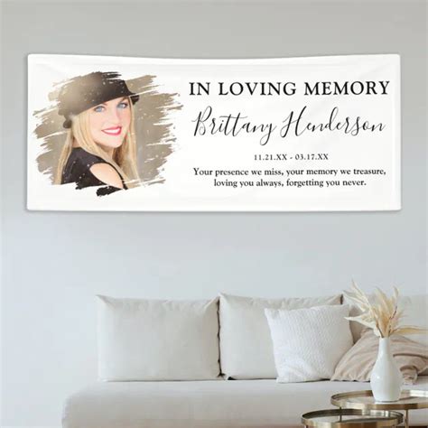 In Loving Memory | Photo Memorial Banner | Zazzle