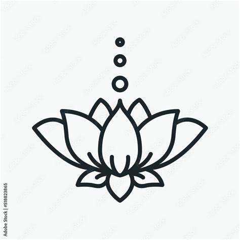 Lotus flower line icon. Symbol of India. Logo for Spa, Yoga Center, Meditation. Vector ...