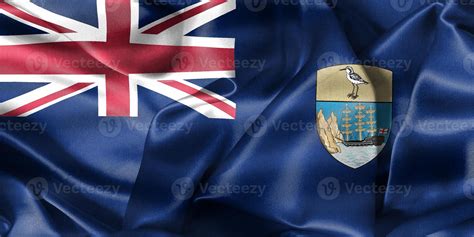 3D Illustration Of A Saint Helena Flag Realistic Waving Fabric Flag