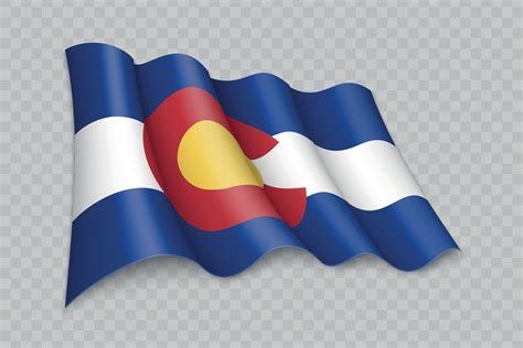 realistic waving flag  colorado   state  united states