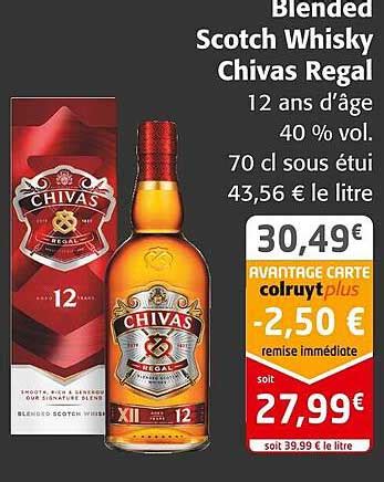 Promo Blended Scotch Whisky Chivas Régal 12 Ans D âge 40 Vol chez