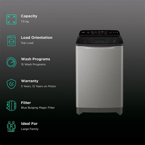 Buy Haier 7 5 Kg Fully Automatic Top Load Washing Machine HWM75