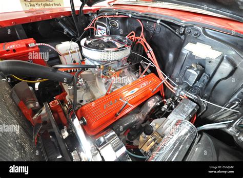 The Engine Bay Of A 57 Chevrolet Stock Photo Alamy