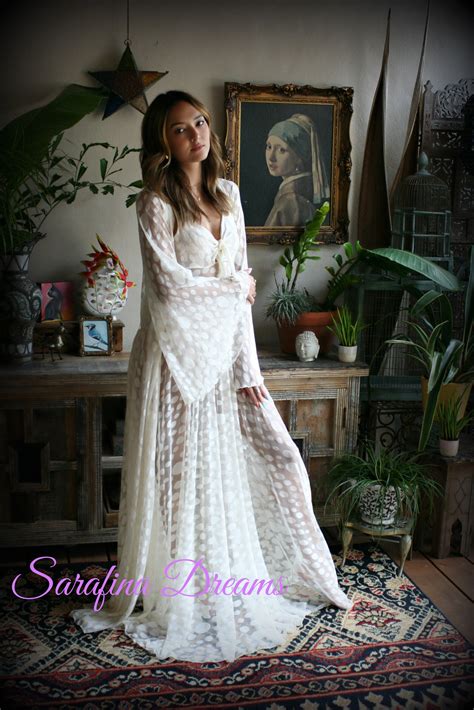 Ivory Lace Bridal Robe Wedding Lingerie Mesh Lace Bridal Etsy