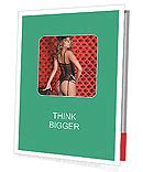 Nude Model In Black Stockings Lingerie And Hat Poses On Red Satin Background In Studio