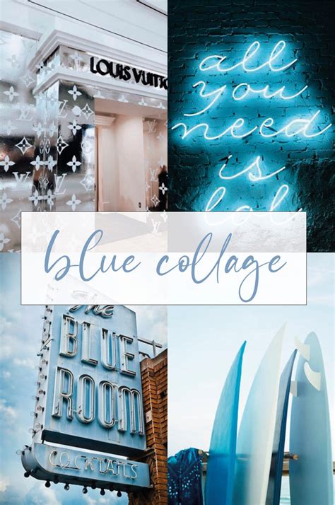 Boujee Blue Aesthetic Wall Collage Kit Digital Download 51 Etsy