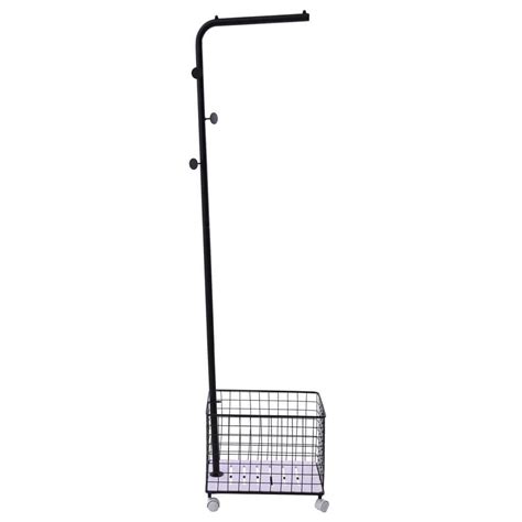 Yiyibyus Black Metal Clothes Rack With Storage Basket In W X