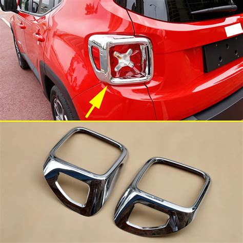 Glossy Chrome Tail Light Covers Parts For Jeep Renegade Bu