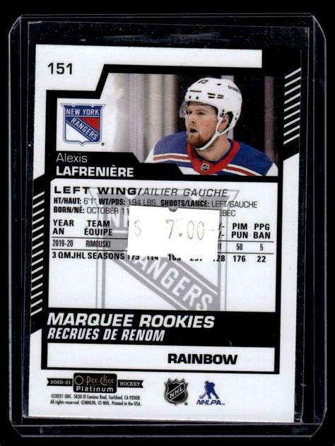 O Pee Chee Platinum Rainbow Rookie Alexis Lafreniere Rc New