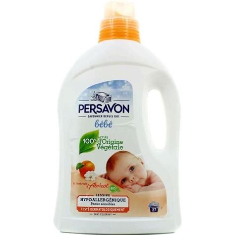 PERSAVON Lessive bébé à l abricot Bio 1 485 L Cdiscount