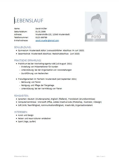 Cv Limba German Model Cv Simplu I Eficient Curriculum Vitae