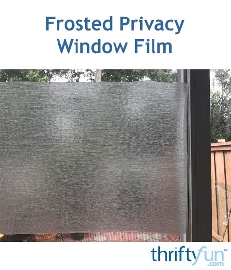 Frosted Privacy Window Film | ThriftyFun