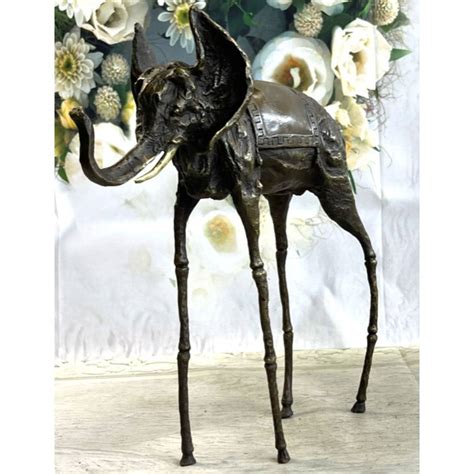 After Dali, Surrealist Elephant Bronze Sculpture Auction