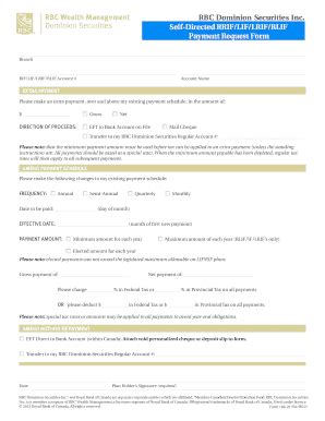 Fillable Online Self Directed RRIF LIF LRIF RLIF Payment Request Form