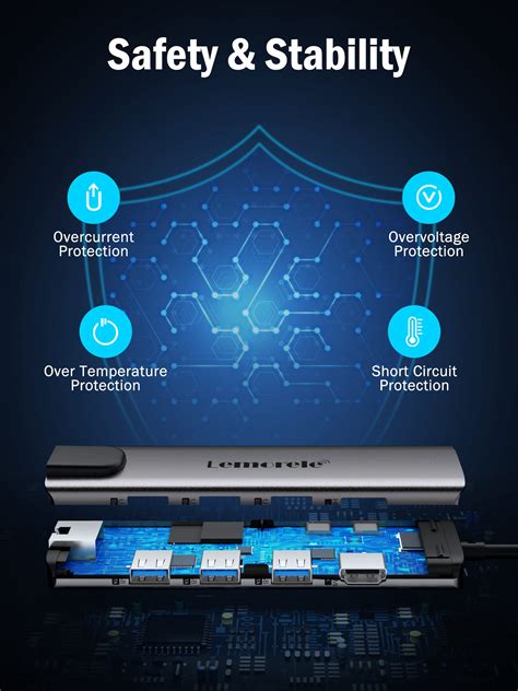 Hub Usb C Lemorele Adaptador Multipuerto 9 En 1 Usb Cb09lm2t7gc