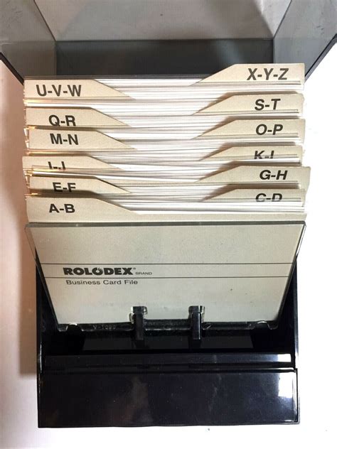 Vtg Rolodex Cbc Business Card Phone Number Covered File Lightly