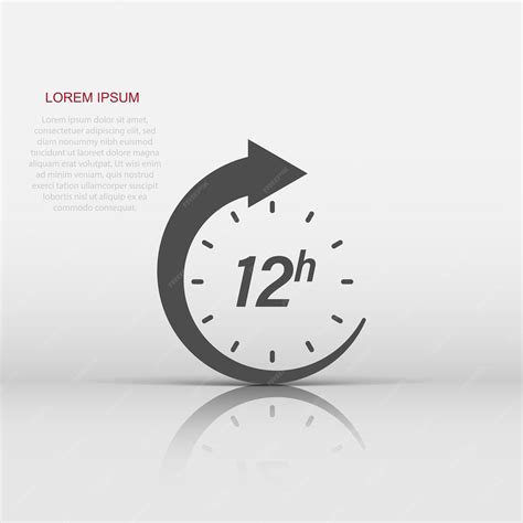 Premium Vector | 12 hour clock icon in flat style timer countdown ... 