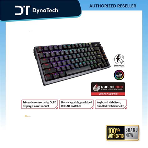 Asus ROG Azoth Custom Hot Swappable Wireless Mechanical Gaming Keyboard ROG NX Red ROG NX