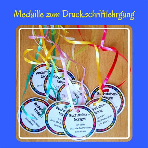 Medaille Zum Druckschriftlehrgang Buchstabenk Nig Kooperatives Lernen