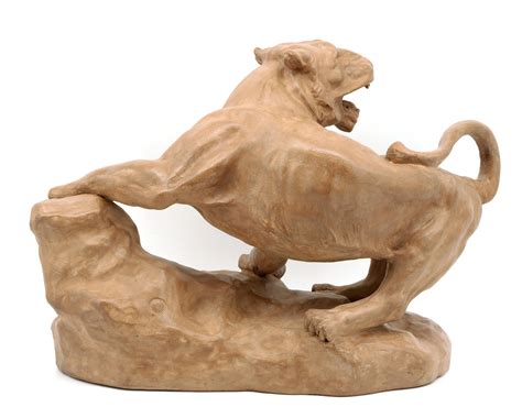 Antoine Capaldo French Art Deco Terra Cotta Lioness Circa 1920 For