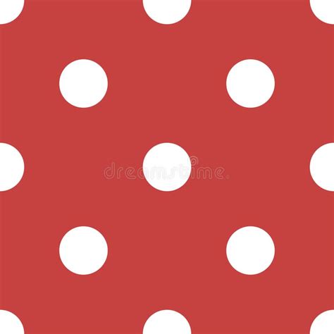 Seamless Retro Pattern With Large White Polka Dots On A Red Background