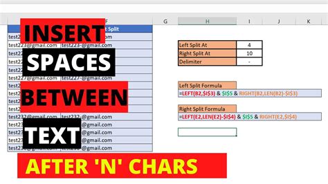 How To Add Space Between Text In Excel Cell After N Characters Youtube