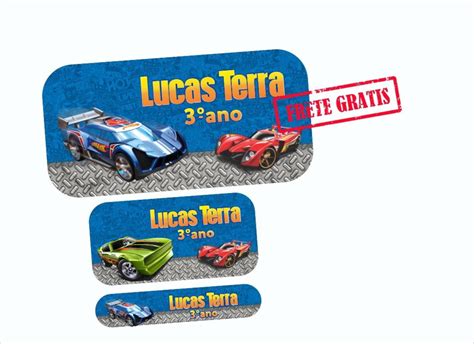 Etiquetas Escolares Em Vinil Hot Wheels Un Elo