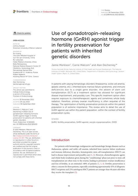 PDF Use Of Gonadotropin Releasing Hormone GnRH Agonist Trigger In