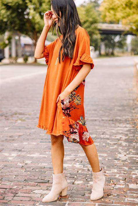 Bold Sunset Orange Dress - Fun Fall Dresses – Shop the Mint