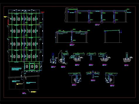 Techo A Dos Aguas Estructura Metalica En AutoCAD Librería CAD