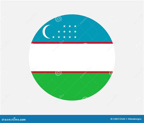 Uzbekistan Round Country Flag Uzbekistani Uzbek Circle National Flag