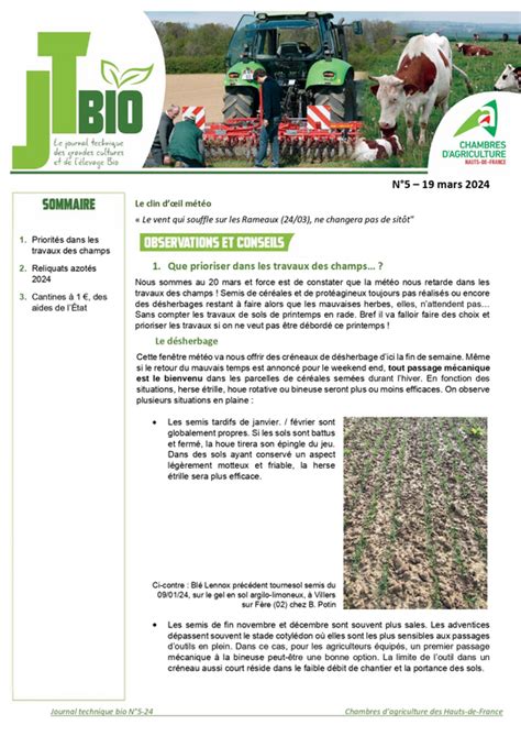 Bulletin Jt Bio N Chambre D Agriculture Hauts De France