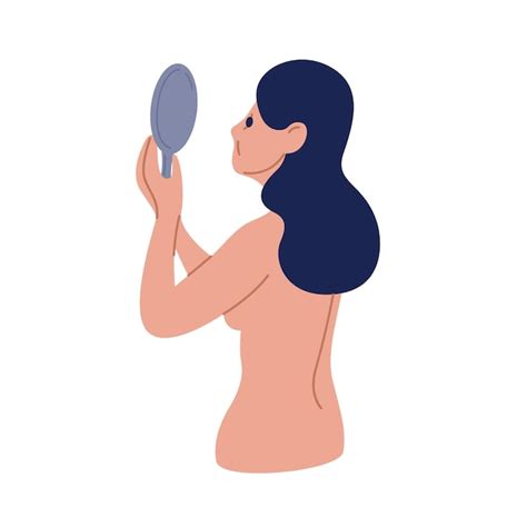 Premium Vector Upset Naked Woman Looking At Mirror Dissatisfaction