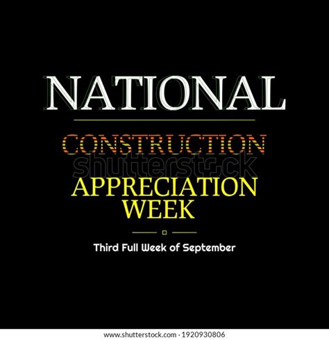 National Construction Appreciation Week Suitable Greeting Stock Vector