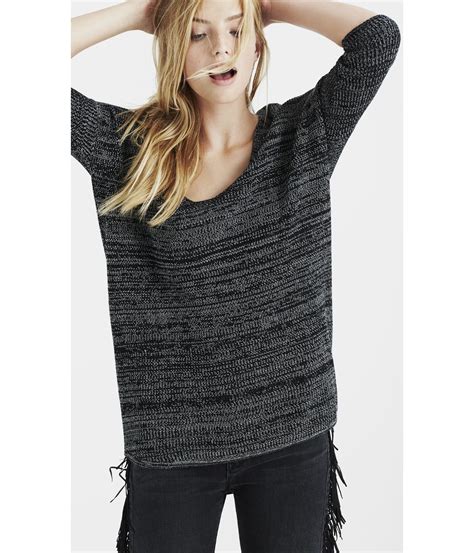 Express Marled London Tunic Sweater In Black Lyst