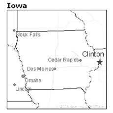 Clinton Iowa map - Iowa Unsolved Murders: Historic Cases