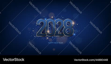 Happy new year 2028 Royalty Free Vector Image - VectorStock