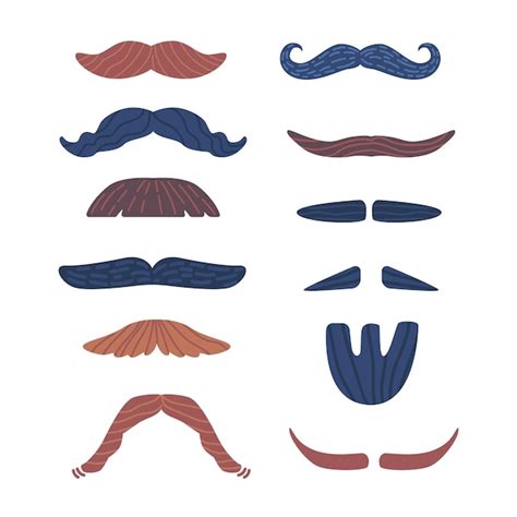 Premium Vector | Set of mustache and beard styles ranging from classic ...