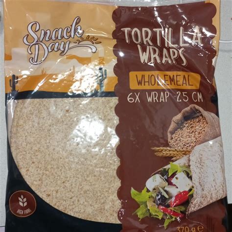 Tortilla Wraps Wholemeal Snack Day Kalorie Kj A Nutri N Hodnoty