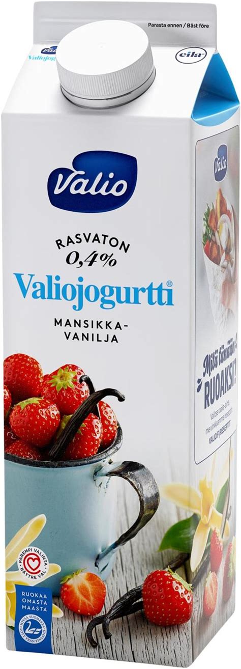 Valiojogurtti 1 Kg Rasvaton Mansikka Vanilja Laktoositon S Kaupat