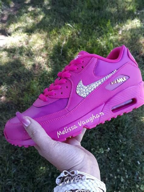 Swarvoski Crystal Jeweled Nike Air Max Laser Fuschia Nike Shoes