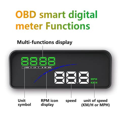 Auto Hud Head Up Display Bil Gadgets Bil Obd Hud Grandado