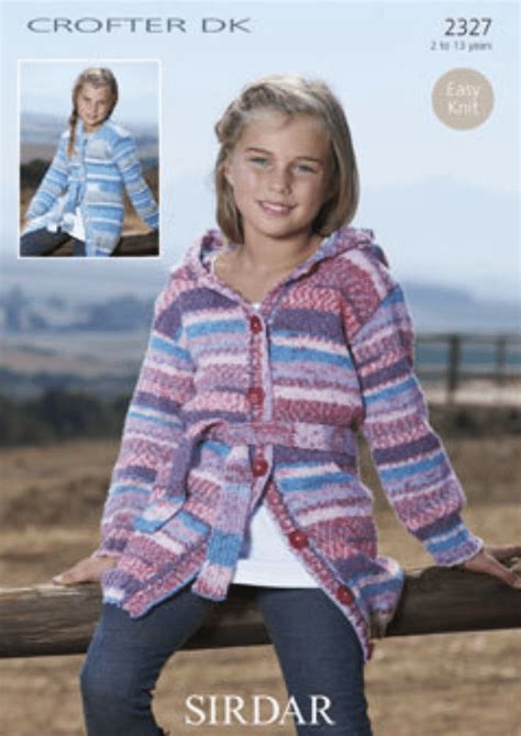 2327 Sirdar Crofter Dk Cardigan Easy Knit Knitting Pattern 2 To 13 Years