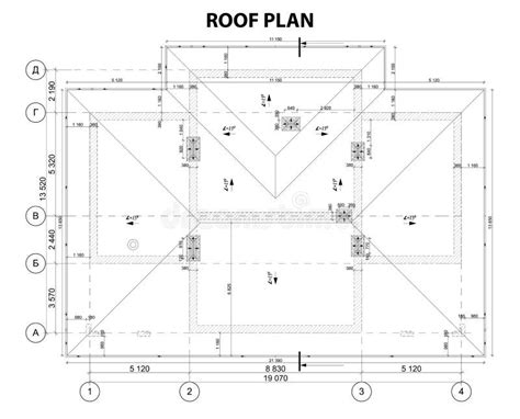 Detailed Architectural Plan of a Private House Roof, Vector Stock Vector - Illustration of ...