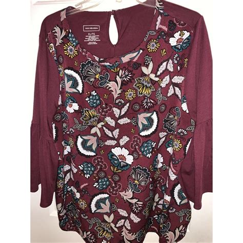 Van Heusen Blouse Women’s Xl Multicolor Paisley ¾ Depop