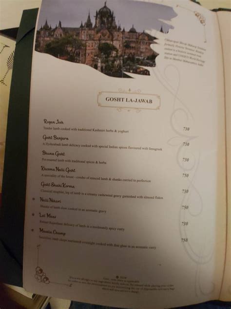 Menu at Gaylord Restaurant, Mumbai