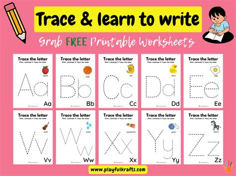 alphabet tracing worksheets playful krafts