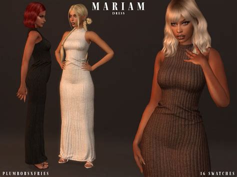 Plumbobs N Fries MARIAM Dress Sims 4 Dresses Sims 4 Sims 4 Mods