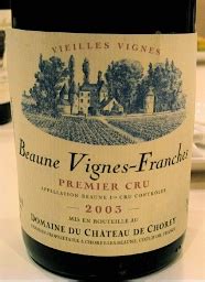 2003 Domaine du Château de Chorey Germain Beaune 1er Cru Vignes